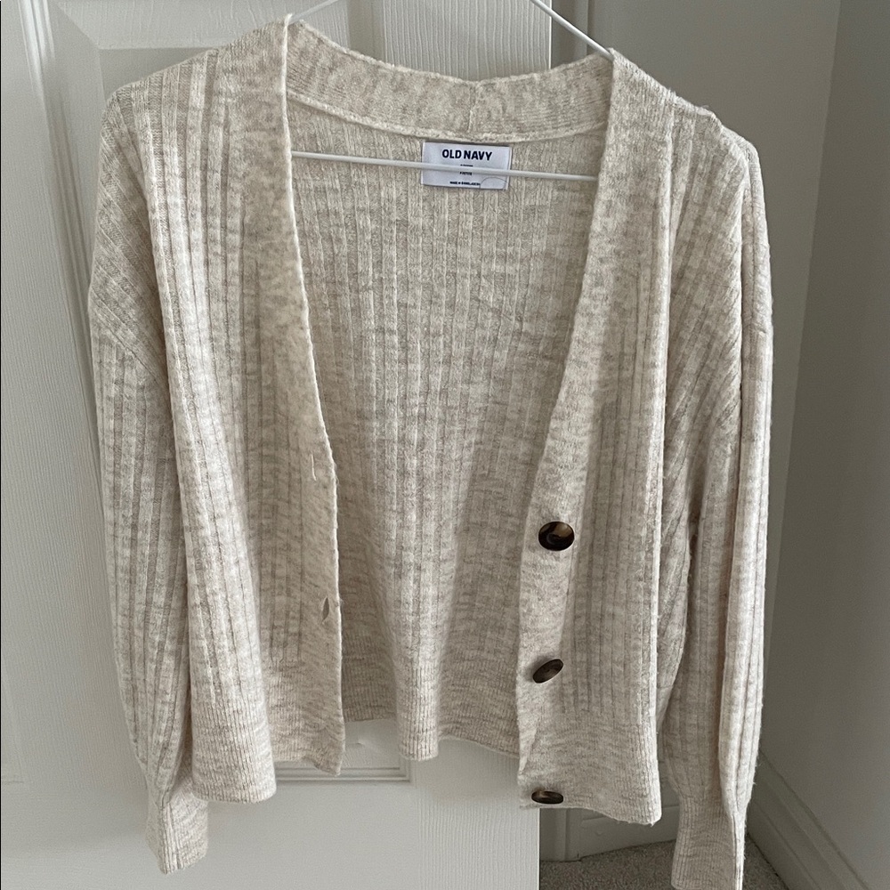 Old Navy Women's Cream Cardigan Sweater
